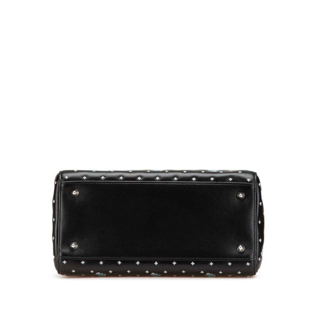 Christian Dior Dior Embroidered Flower Handbag/Shoulder Bag, 2-Way, Black/Blu... - Picture 3 of 12
